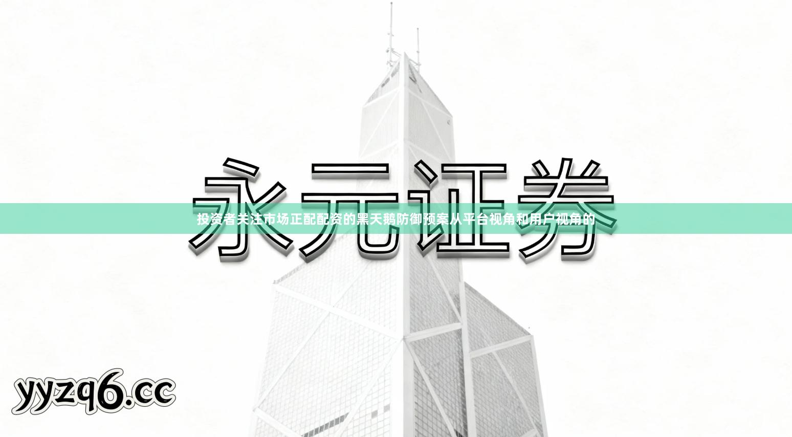 投资者关注市场正配配资的黑天鹅防御预案从平台视角和用户视角的